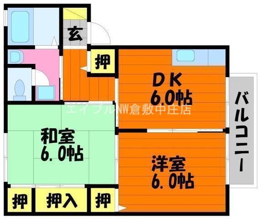 ネオ・ニューク長尾　Ａ棟の物件間取画像